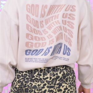 Yelete Cream and Pink Graphic Sweatshirt